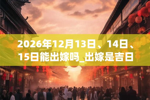 2026年12月13日、14日、15日能出嫁吗_出嫁是吉日吗