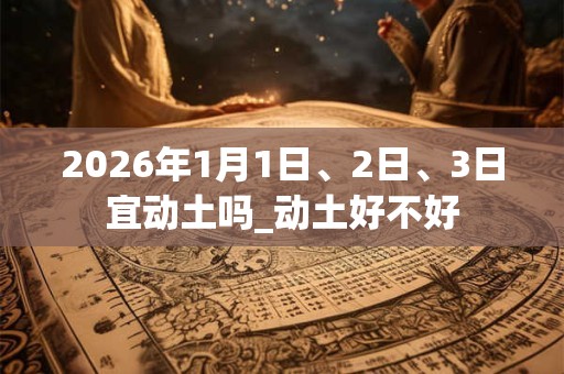2026年1月1日、2日、3日宜动土吗_动土好不好