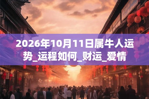 2026年10月11日属牛人运势_运程如何_财运_爱情