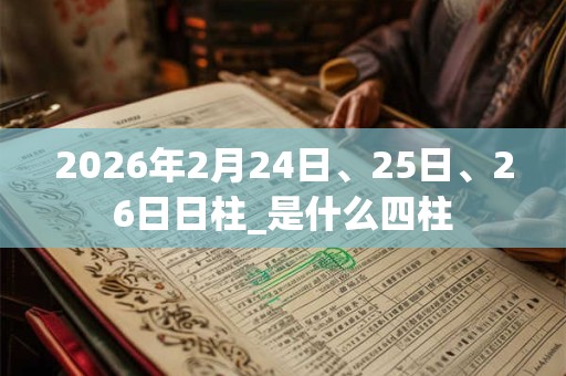 2026年2月24日、25日、26日日柱_是什么四柱