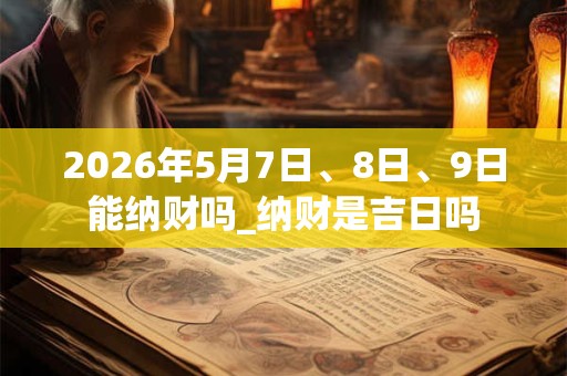2026年5月7日、8日、9日能纳财吗_纳财是吉日吗