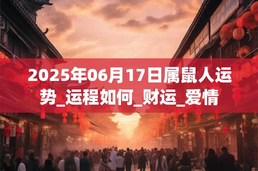 2025年06月17日属鼠人运势_运程如何_财运_爱情 2025年06月17日属鼠人运势_运程如何_财运_爱情