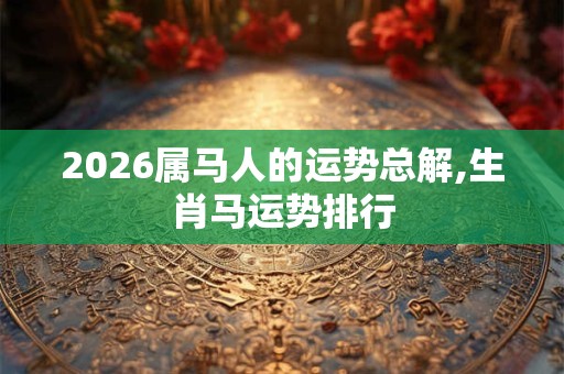 2026属马人的运势总解,生肖马运势排行