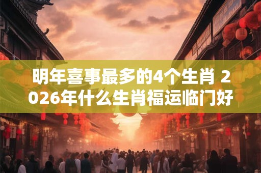 明年喜事最多的4个生肖 2026年什么生肖福运临门好事连连