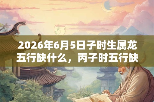 2026年6月5日子时生属龙五行缺什么，丙子时五行缺什么