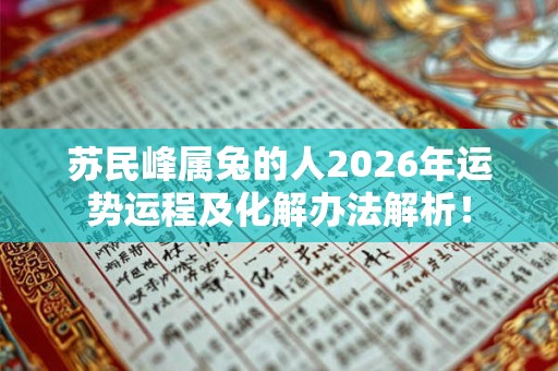 苏民峰属兔的人2026年运势运程及化解办法解析！