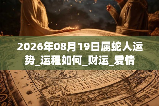 2026年08月19日属蛇人运势_运程如何_财运_爱情 2026年08月19日属蛇人运势_运程如何_财运_爱情