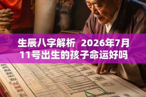 生辰八字解析  2026年7月11号出生的孩子命运好吗