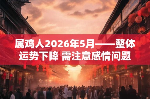 属鸡人2026年5月——整体运势下降 需注意感情问题