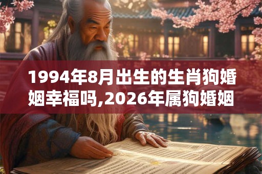 1994年8月出生的生肖狗婚姻幸福吗,2026年属狗婚姻运好吗？