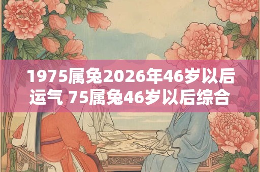 1975属兔2026年46岁以后运气 75属兔46岁以后综合运势 1975属兔2026年46岁以后运气 75属兔46岁以后综合运势