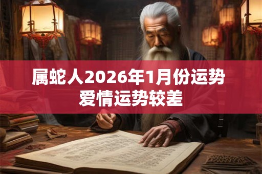 属蛇人2026年1月份运势 爱情运势较差