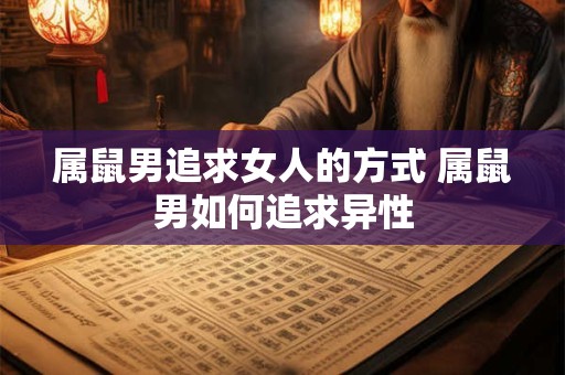 属鼠男追求女人的方式 属鼠男如何追求异性
