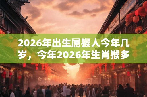 2026年出生属猴人今年几岁，今年2026年生肖猴多大
