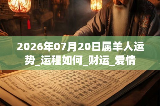 2026年07月20日属羊人运势_运程如何_财运_爱情
