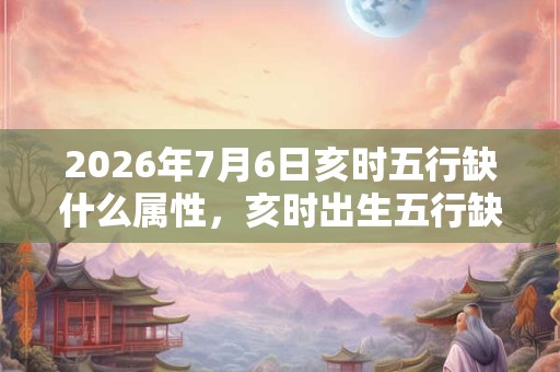 2026年7月6日亥时五行缺什么属性，亥时出生五行缺什么