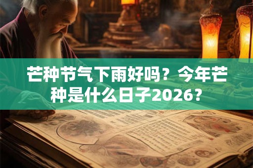 芒种节气下雨好吗？今年芒种是什么日子2026？
