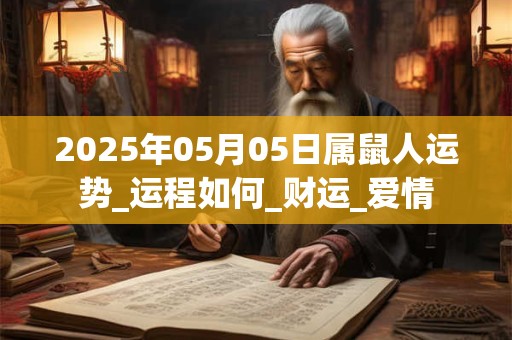 2025年05月05日属鼠人运势_运程如何_财运_爱情