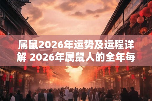 属鼠2026年运势及运程详解 2026年属鼠人的全年每月运势