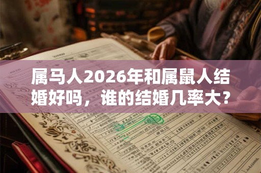 属马人2026年和属鼠人结婚好吗,谁的结婚几率大? 属马人2026年和属鼠人结婚好吗,谁的结婚几率大?