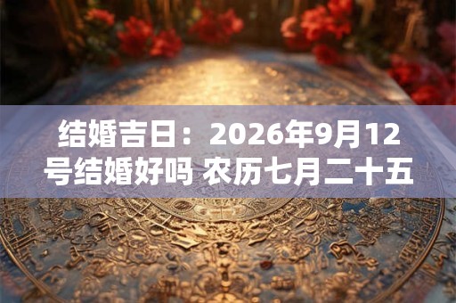结婚吉日：2026年9月12号结婚好吗 农历七月二十五宜嫁娶吗