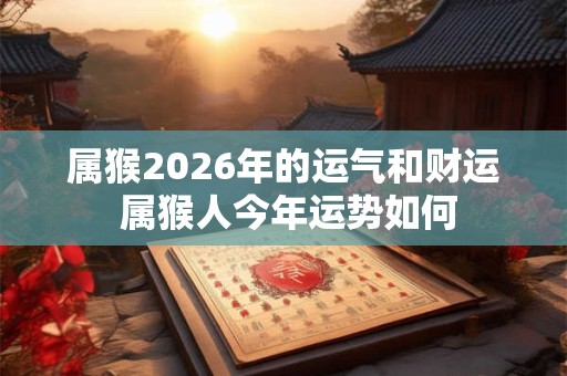 属猴2026年的运气和财运 属猴人今年运势如何