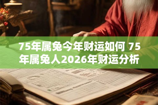 75年属兔今年财运如何 75年属兔人2026年财运分析 75年属兔今年财运如何 75年属兔人2026年财运分析