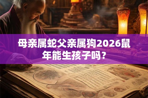 母亲属蛇父亲属狗2026鼠年能生孩子吗？