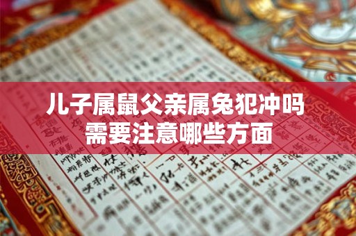 儿子属鼠父亲属兔犯冲吗 需要注意哪些方面