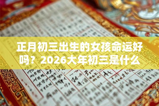 正月初三出生的女孩命运好吗？2026大年初三是什么生肖？