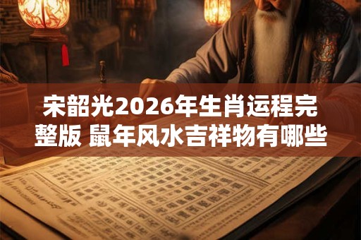 宋韶光2026年生肖运程完整版 鼠年风水吉祥物有哪些