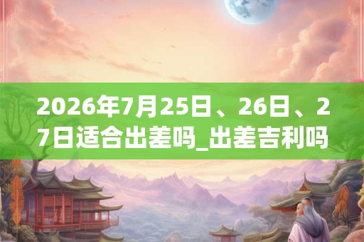 2026年7月25日、26日、27日适合出差吗_出差吉利吗