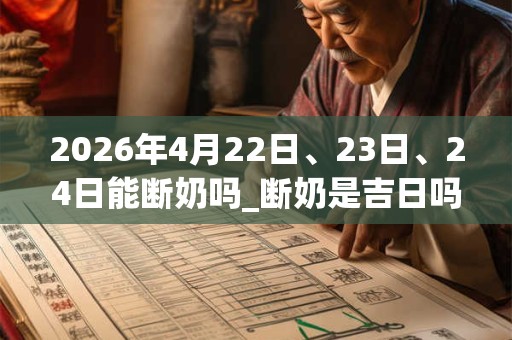 2026年4月22日、23日、24日能断奶吗_断奶是吉日吗