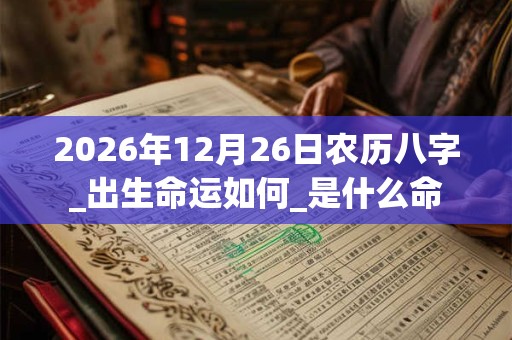 2026年12月26日农历八字_出生命运如何_是什么命