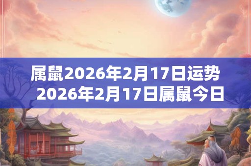 属鼠2026年2月17日运势  2026年2月17日属鼠今日运势
