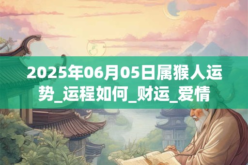 2025年06月05日属猴人运势_运程如何_财运_爱情 2025年06月05日属猴人运势_运程如何_财运_爱情