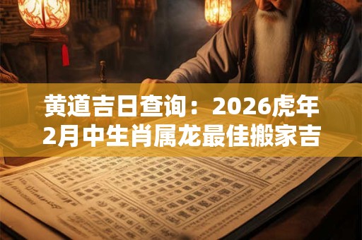 黄道吉日查询：2026虎年2月中生肖属龙最佳搬家吉日？