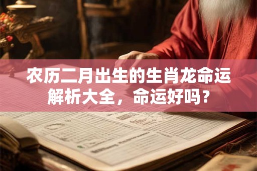 农历二月出生的生肖龙命运解析大全，命运好吗？