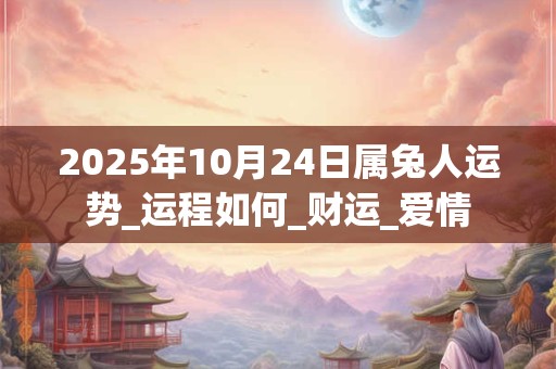 2025年10月24日属兔人运势_运程如何_财运_爱情