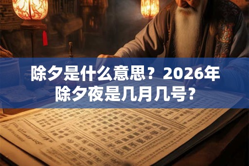 除夕是什么意思？2026年除夕夜是几月几号？