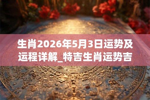 生肖2026年5月3日运势及运程详解_特吉生肖运势吉凶
