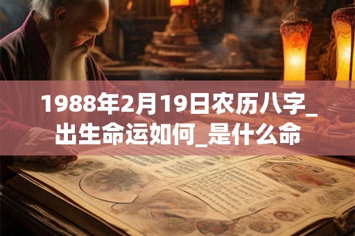 1988年2月19日农历八字_出生命运如何_是什么命