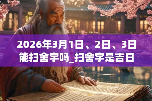 2026年3月1日、2日、3日能扫舍宇吗_扫舍宇是吉日吗