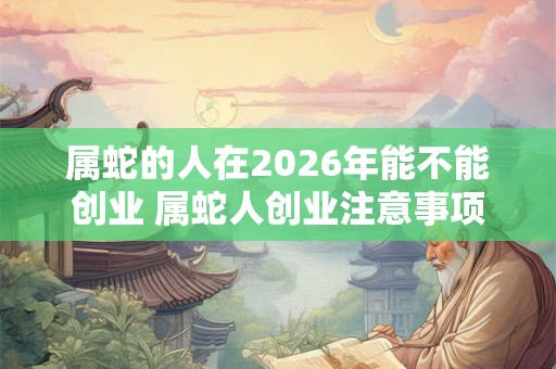 属蛇的人在2026年能不能创业 属蛇人创业注意事项
