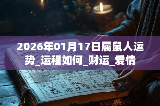 2026年01月17日属鼠人运势_运程如何_财运_爱情 2026年01月17日属鼠人运势_运程如何_财运_爱情