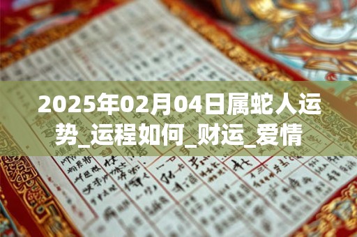 2025年02月04日属蛇人运势_运程如何_财运_爱情 2025年02月04日属蛇人运势_运程如何_财运_爱情