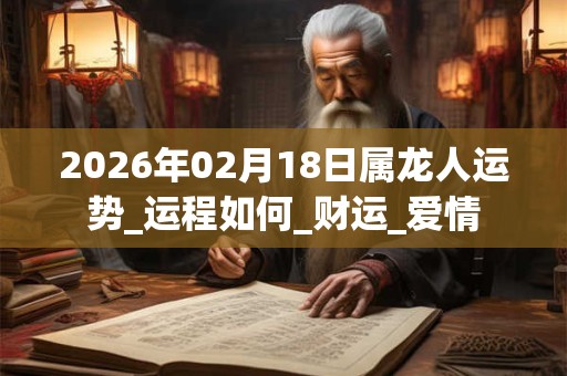 2026年02月18日属龙人运势_运程如何_财运_爱情