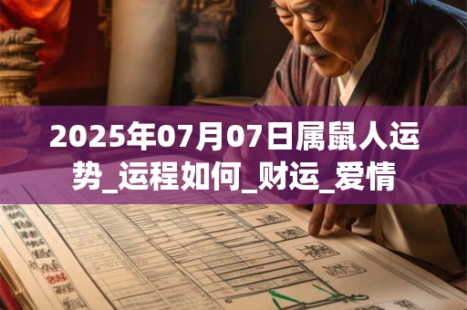 2025年07月07日属鼠人运势_运程如何_财运_爱情 2025年07月07日属鼠人运势_运程如何_财运_爱情