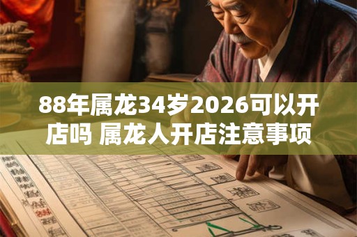 88年属龙34岁2026可以开店吗 属龙人开店注意事项