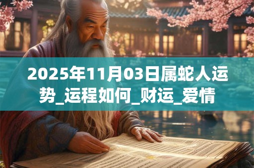 2025年11月03日属蛇人运势_运程如何_财运_爱情